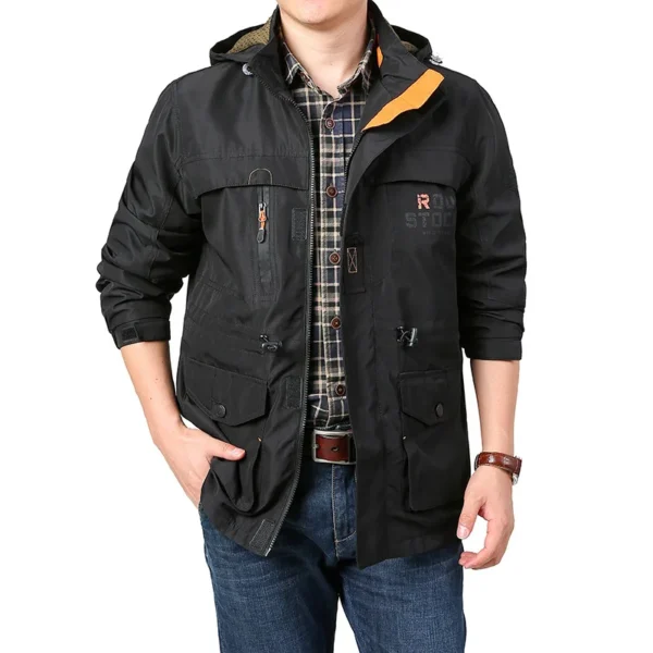 2024 Business Casual Jackets Man Sports Coat Autumn Windproof Hooded Jackets Quick Drying Lightweight Outdoor Climbing Outwear - Image 3