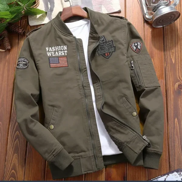 Outdoor Boxing Cargo Jacket Men's High Quality Vintage Embroidered Windbreaker 2024 Autumn Wild Hunting Pure Cotton Warm Coat - Image 5