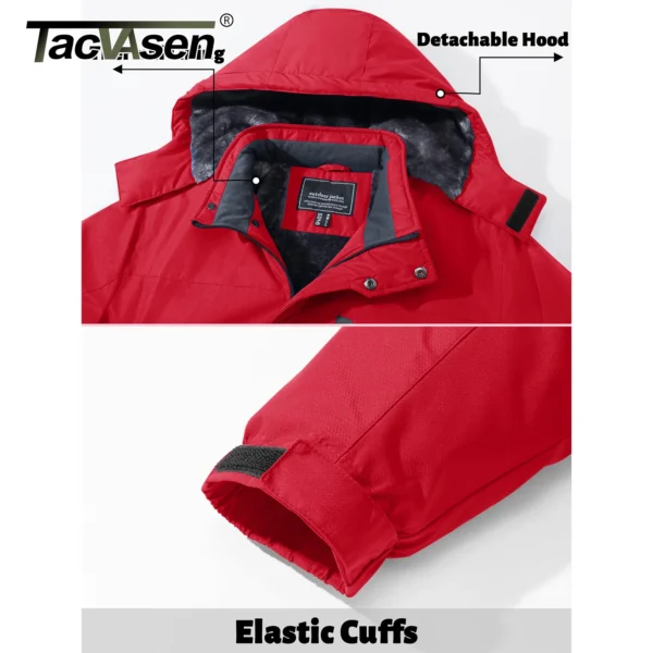 TACVASEN Winter Thicken Fleece Jacket Mens Waterproof Hiking Skiing Jackets Outdoor Mountain Trekking Windbreaker Parka Male - Image 3