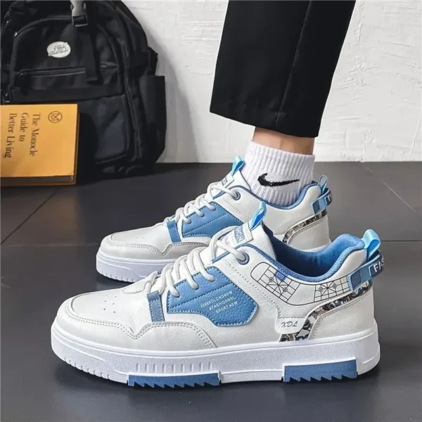 Men's shoes 2025 summer new breathable white shoes men's trendy and versatile thick soled sports board shoes trendy shoes - Image 5