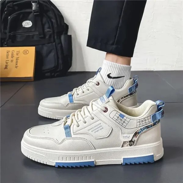 Men's shoes 2025 summer new breathable white shoes men's trendy and versatile thick soled sports board shoes trendy shoes - Image 2