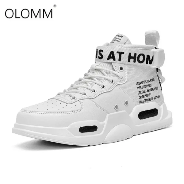 Men's High Top Fashion Leather Sneakers Trend Hot Sale Comfortable Man Casual Shoes Outdoor Non-slip Breathable Men Shoes 39-48 - Image 4