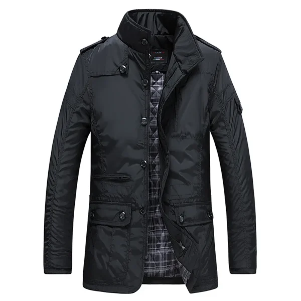 2025 Winter Men Jackets and Coats Casual Windproof Thick Warm Jacket Men's Long Trench Coat Parka Clothing Drop Shipping - Image 3