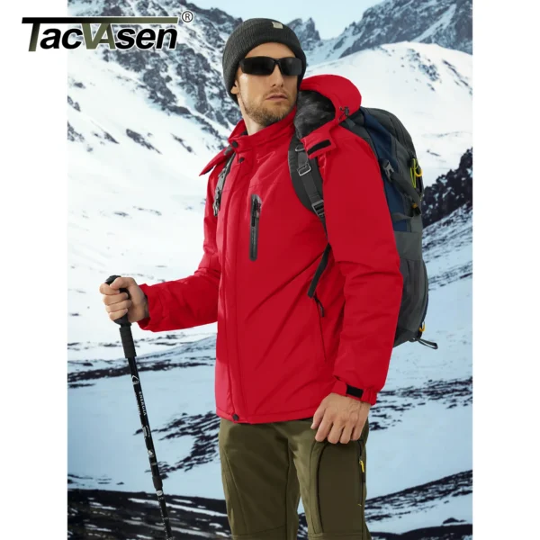 TACVASEN Winter Thicken Fleece Jacket Mens Waterproof Hiking Skiing Jackets Outdoor Mountain Trekking Windbreaker Parka Male - Image 2