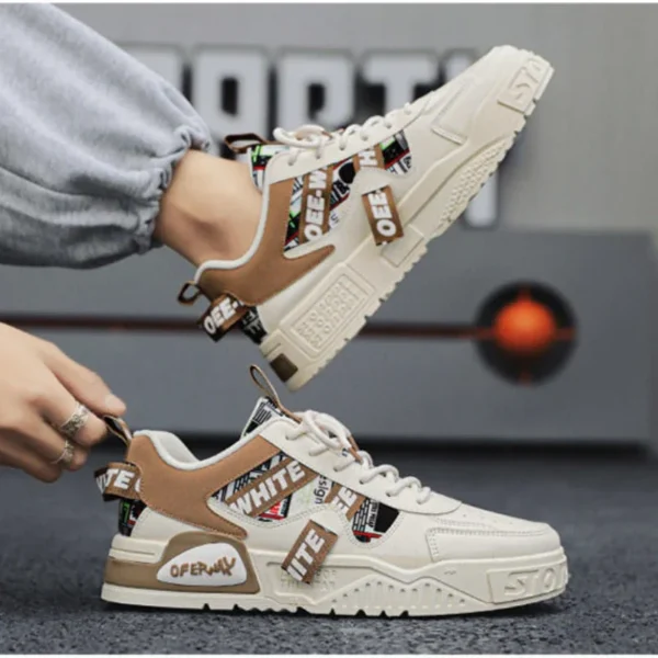 Casual Fashion Leather Sneakers New Skateboard Mens Shoes Outdoor Running Sports shoes Hiking Tennis Platform Luxury footwear - Image 4