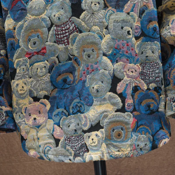 Men Teddy Bear 3/4 Sleeve Jacket Fashion Animal Pattern Coat Jacquard Woven Top Outerwear - Image 5