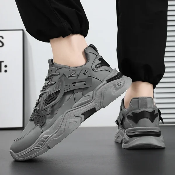 Student height increasing shoes four season new thick sole men's casual sports shoes soft sole comfortable outdoor running shoes - Image 4