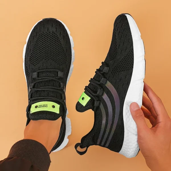 Men's Knitted Mesh Sports Shoes Style Soft Soled Walking Shoes Ideal for Office Walking Relaxation Versatile Shoes for Couples - Image 6