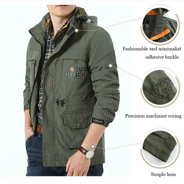 2024 Business Casual Jackets Man Sports Coat Autumn Windproof Hooded Jackets Quick Drying Lightweight Outdoor Climbing Outwear - Image 4