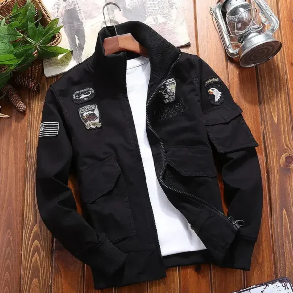 Outdoor Boxing Cargo Jacket Men's High Quality Vintage Embroidered Windbreaker 2024 Autumn Wild Hunting Pure Cotton Warm Coat - Image 3