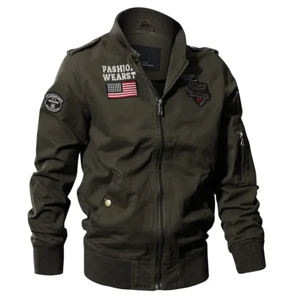 New Spring Military Style Pilot Jacket Multi-pocket Men Tactical Flight Jacket Autumn US Air Force Motorcycle Outwear Cotton - Image 2