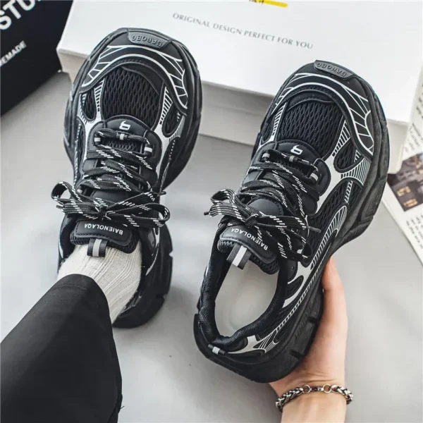 Lightweight Outdoor Sports Shoes Men Trends Platform Sneakers Lace Up Casual Thick Bottom Anti Slip Breathable Running Shoes - Image 2