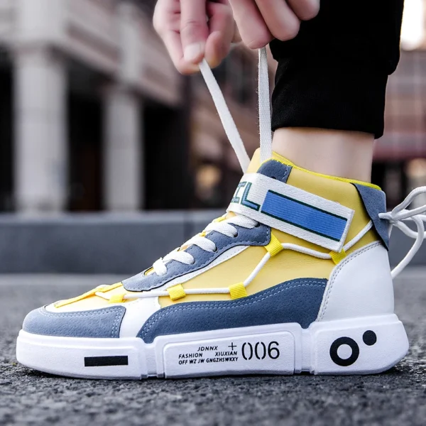 Men's Sneakers New In High Top Running Shoes Round Toe Platform Shoes Casual Fashion for Men Sneakers Breathable Fashion Lace-up - Image 3