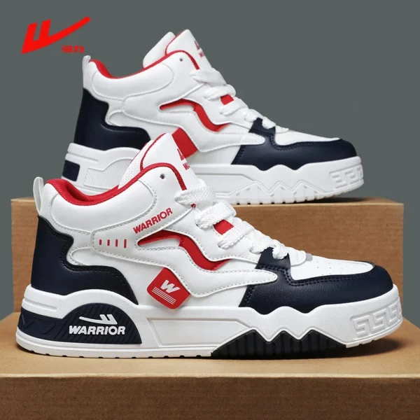 New Four Seasons Men's Sneakers Men's Comfortable Platform Shoes Trend Lace-up Vulcanized Shoes White Casual Sneakers 5 - Image 2