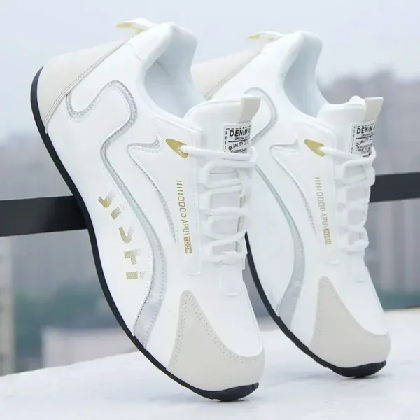 Men's PU Leather Waterproof Sneakers Casual Sports Shoes Men Lightweight Breathable Flat Non-slip Tenis Shoes Zapatillas Hombre - Image 2