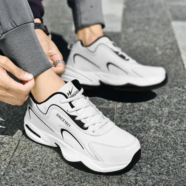 Men Sports Running Shoes Outdoor Walking Soft Casual Sneakers Fashion Designer Leather Sneaker Waterproof Men's Tennis Masculina - Image 5