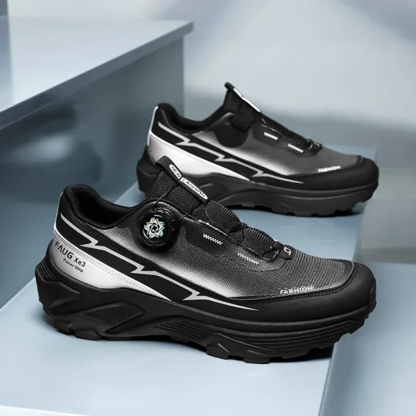 Men Running Shoes Outdoor Sports Flat Lightweight Non-slip Jogging Sneakers High Quality Rotating Button Casual Tennis Shoes Man - Image 2
