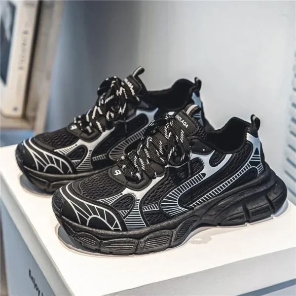 Lightweight Outdoor Sports Shoes Men Trends Platform Sneakers Lace Up Casual Thick Bottom Anti Slip Breathable Running Shoes - Image 4