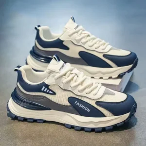 Men's Trend Casual Sports Shoes Platform Sneakers Fashion Running Shoes Mens Breathable Mesh Lace-up Fashion Casual Sneakers