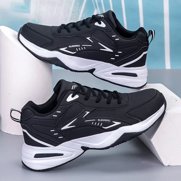 Thick Sole Versatile Clunky Sneaker for Men 2024 New Trend Mesh Lace Up Breathable Casual Sports Shoes Increased Soft Soles - Image 3