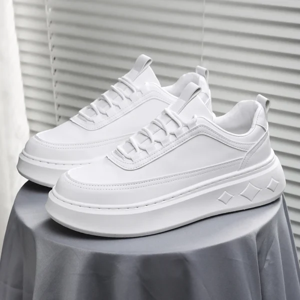 Fashion White Men Casual Sneakers Outdoor Platform Runing Shoes Breathable Men Sport Shoes Light Walking Shoes Heightening Shoes - Image 2