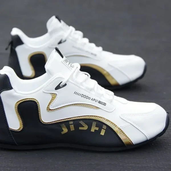 Men's PU Leather Waterproof Sneakers Casual Sports Shoes Men Lightweight Breathable Flat Non-slip Tenis Shoes Zapatillas Hombre - Image 3