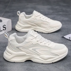 Men's Chunky Dad Shoes: 2025 Summer Breathable Running Sneakers with Thick Soles for Students