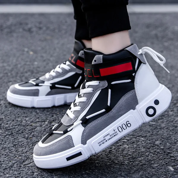Men's Sneakers New In High Top Running Shoes Round Toe Platform Shoes Casual Fashion for Men Sneakers Breathable Fashion Lace-up - Image 2