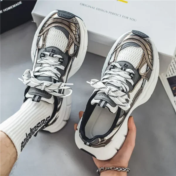 Lightweight Outdoor Sports Shoes Men Trends Platform Sneakers Lace Up Casual Thick Bottom Anti Slip Breathable Running Shoes - Image 3